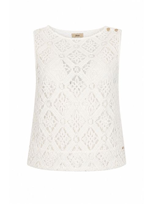 Top in maglia crochet di misto cotone Herno | BL000054D 132951100